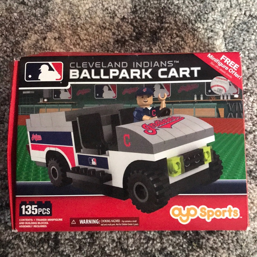 Cleveland Indians ballpark cart building blocks. Mimi figure offer expired